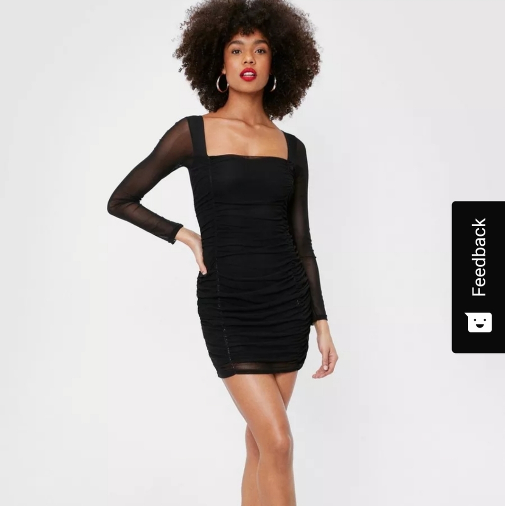 Nasty gal black mesh mini dress